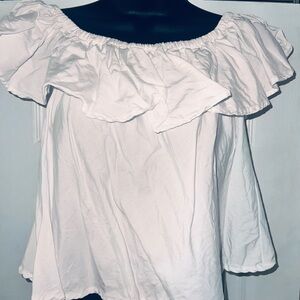 Velvet Heart white On or Off-Shoulder Blouse worn once